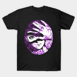 Punk Fashion Style Oval Purple Glowing Girl T-Shirt